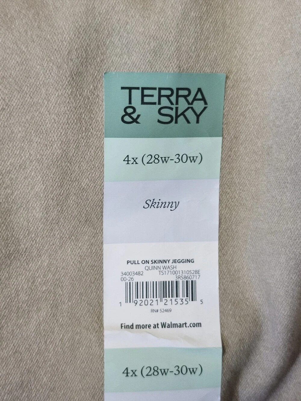NWT Terra & Sky Women's Pull-On High-Rise Skinny Jeggings Plus Size 4X Brown - Picture 4 of 11